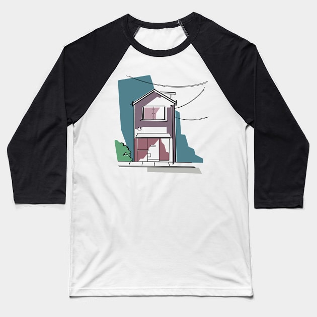 Suburban house Baseball T-Shirt by Fer